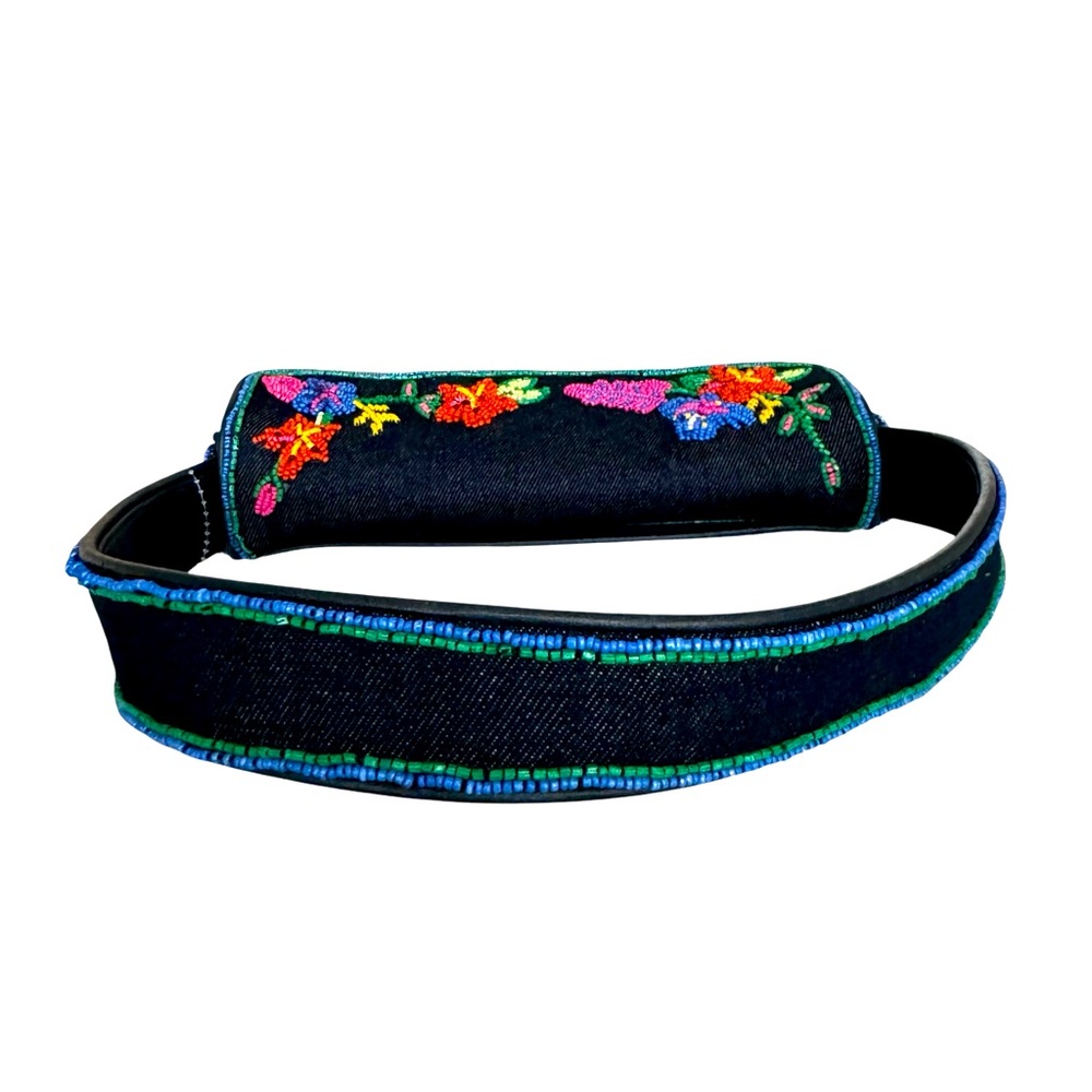 🆕 STAUD Tommy Shoulder Bag Floral Beaded Denim - Picture 10 of 17